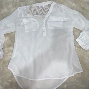 Lace back white blouse